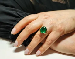 Bague émeraude diamants