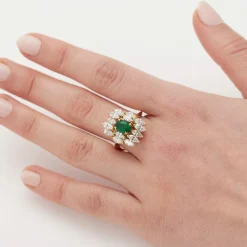 Bague émeraude diamants