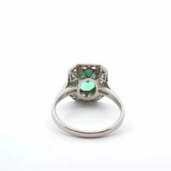 Bague émeraude diamants en platine
