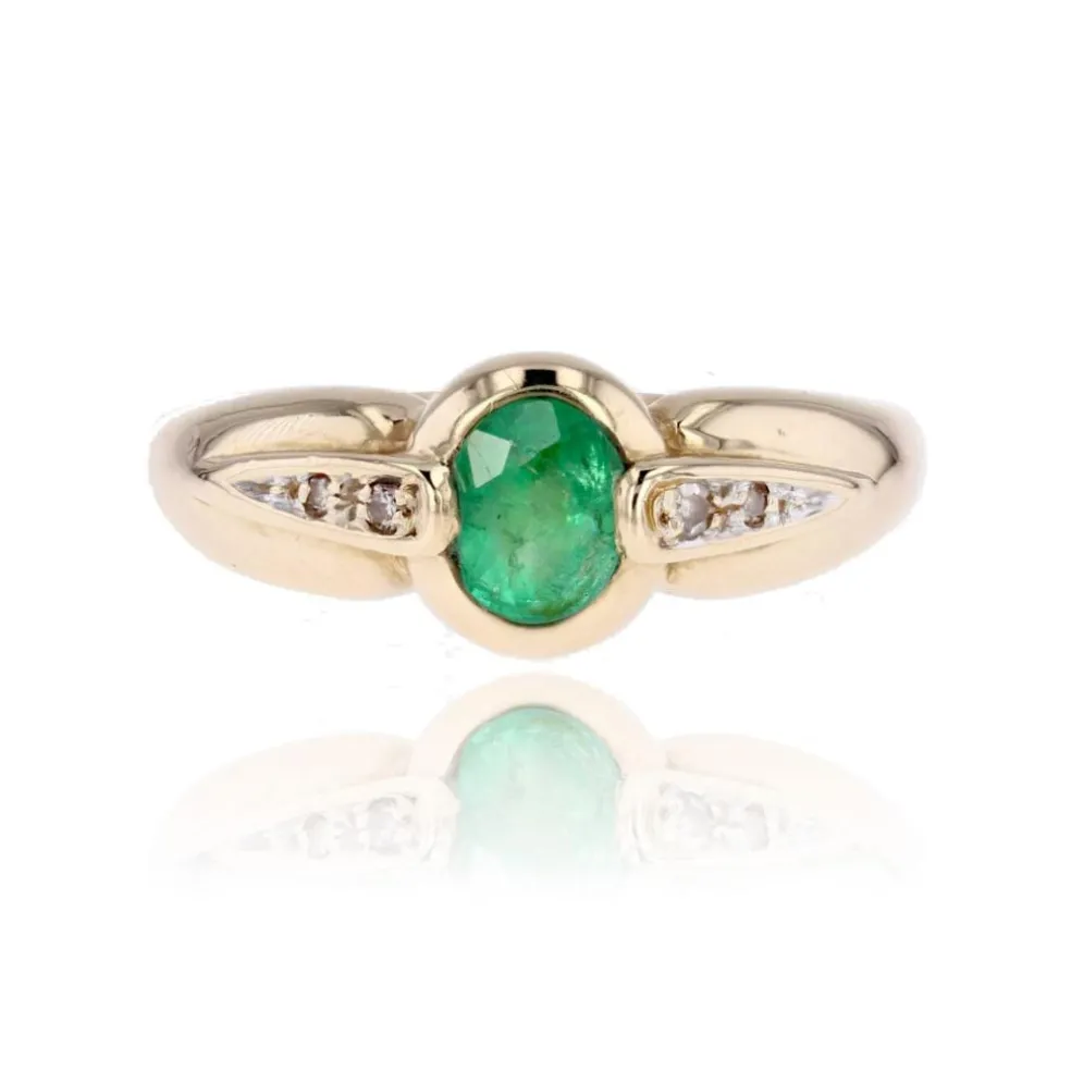 Bague émeraude diamants occasion