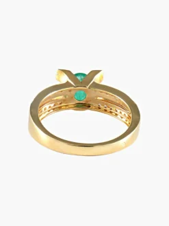 Bague émeraude diamants or jaune