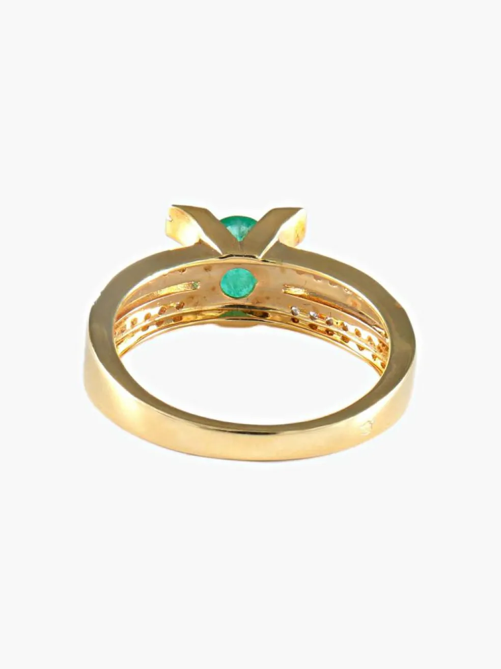 Bague émeraude diamants or jaune