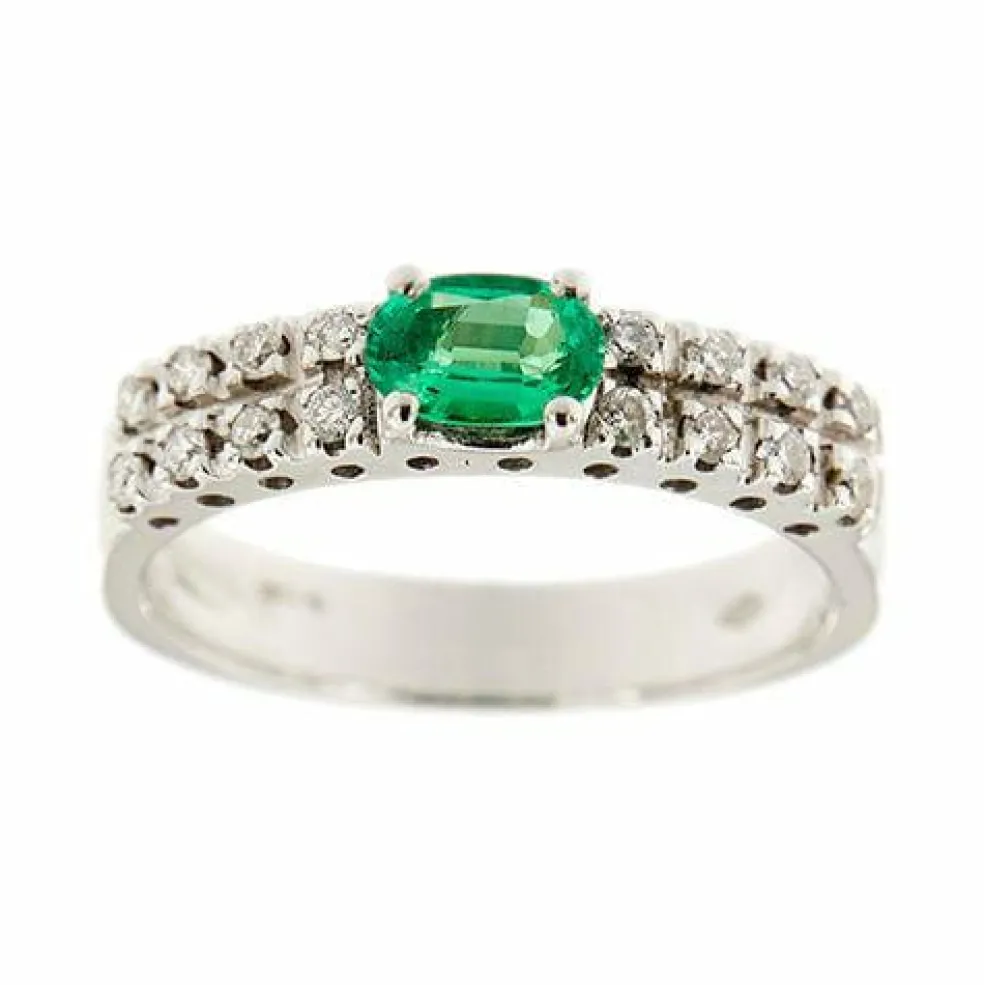 Bague émeraude et diamant