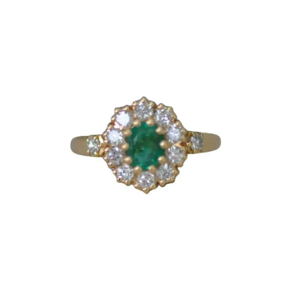Bague émeraude et diamant