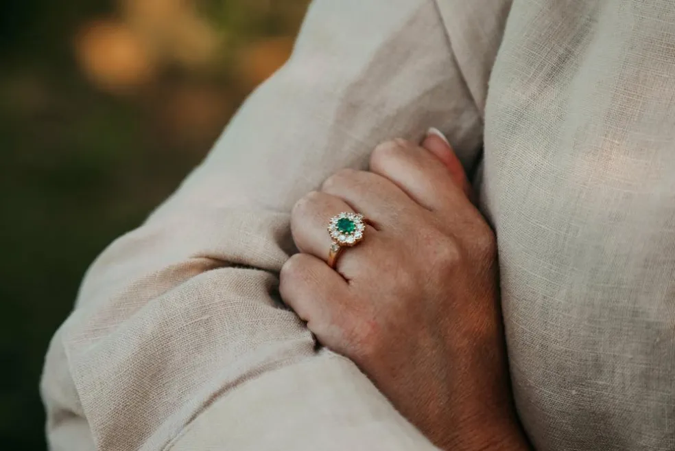Bague émeraude et diamant