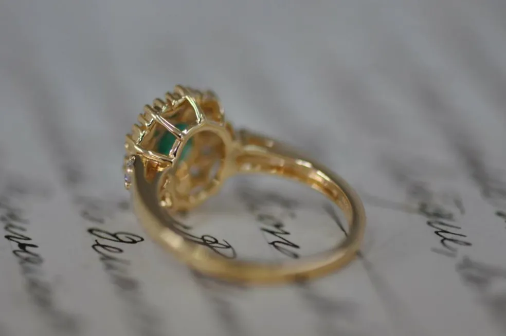 Bague émeraude et diamant
