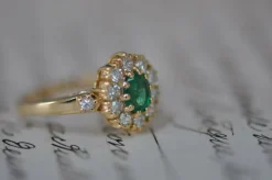 Bague émeraude et diamant