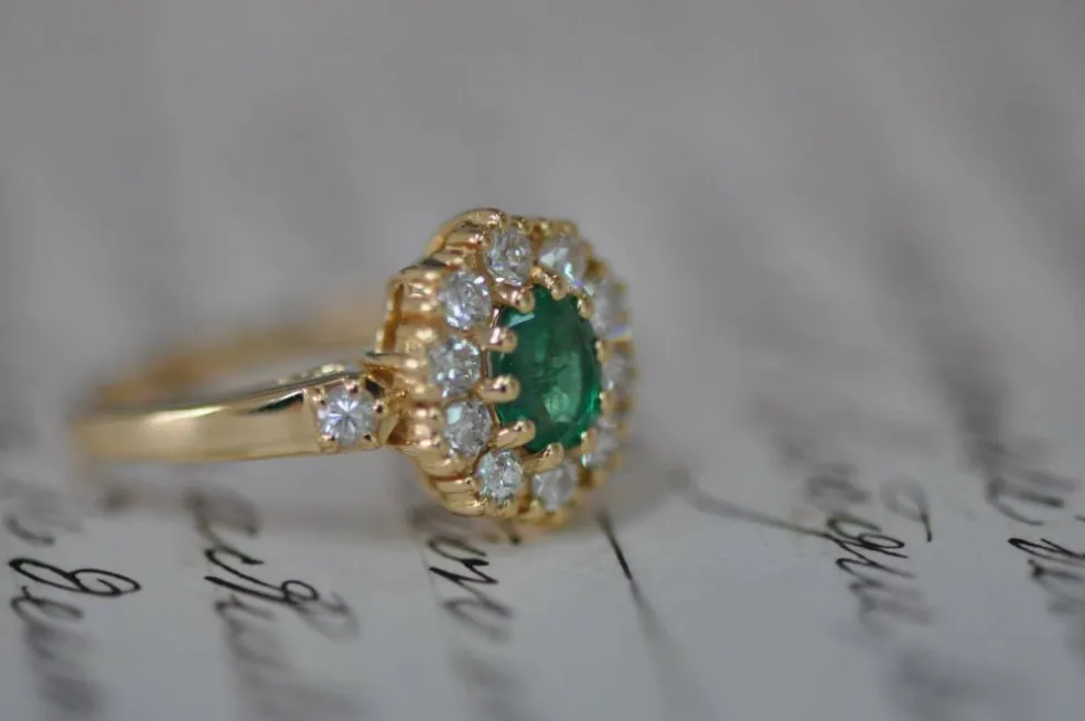 Bague émeraude et diamant