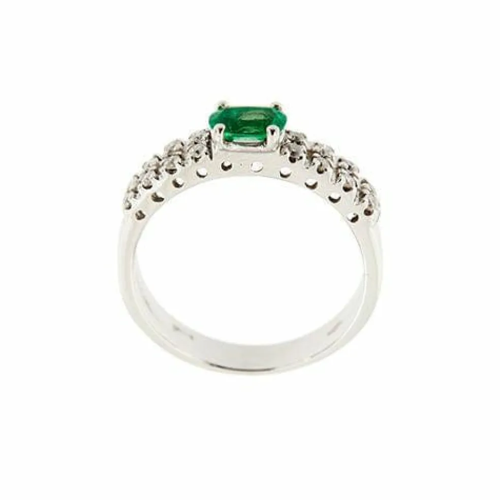 Bague émeraude et diamant