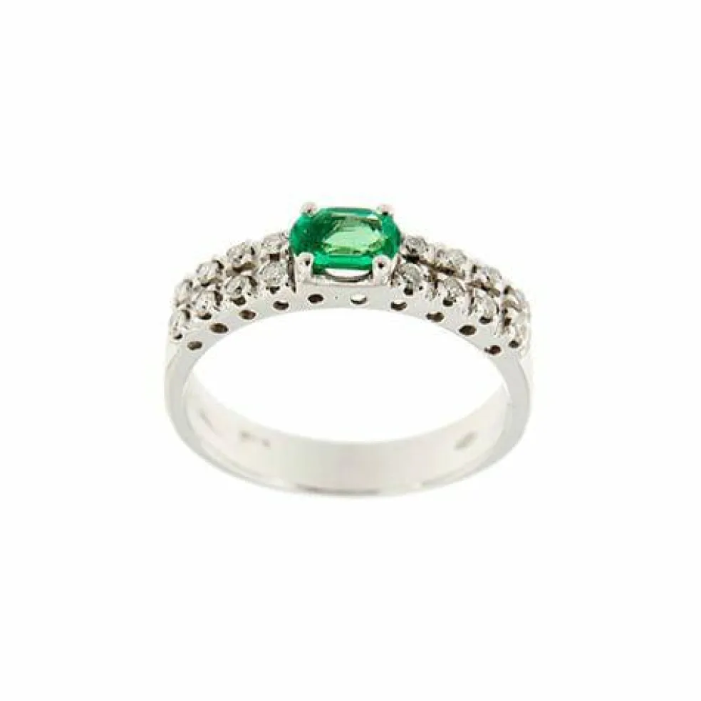 Bague émeraude et diamant