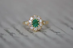 Bague émeraude et diamant