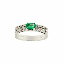 Bague émeraude et diamant