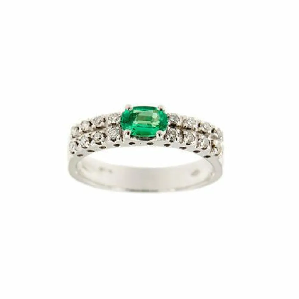 Bague émeraude et diamant