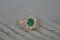 Bague émeraude et diamant