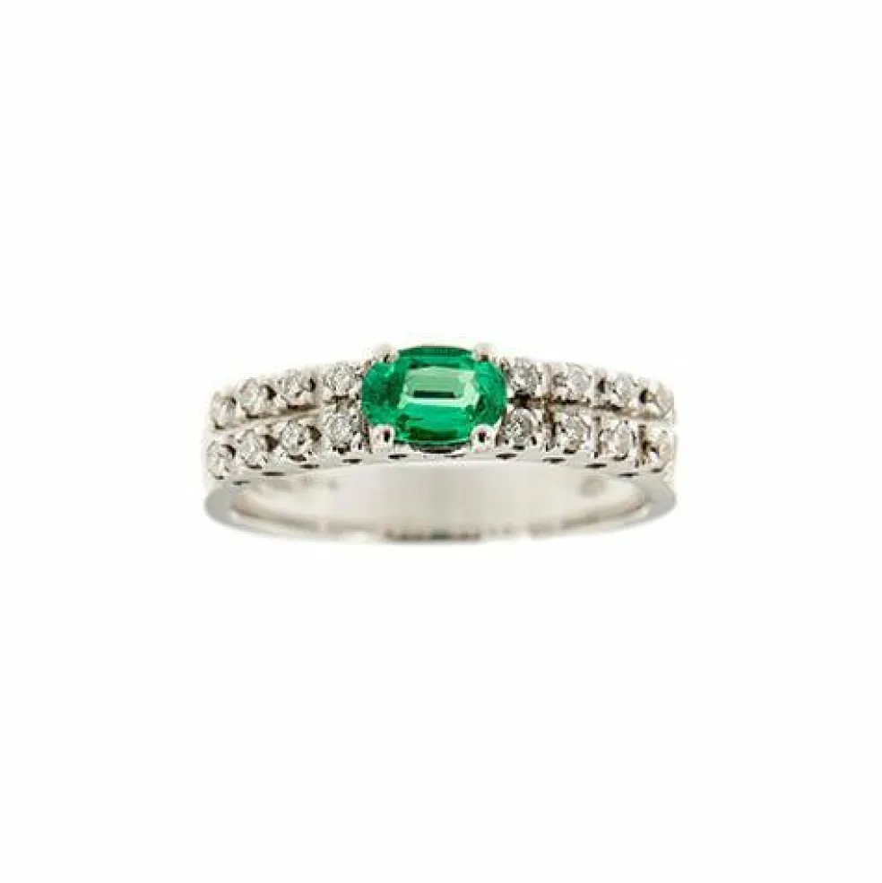 Bague émeraude et diamant
