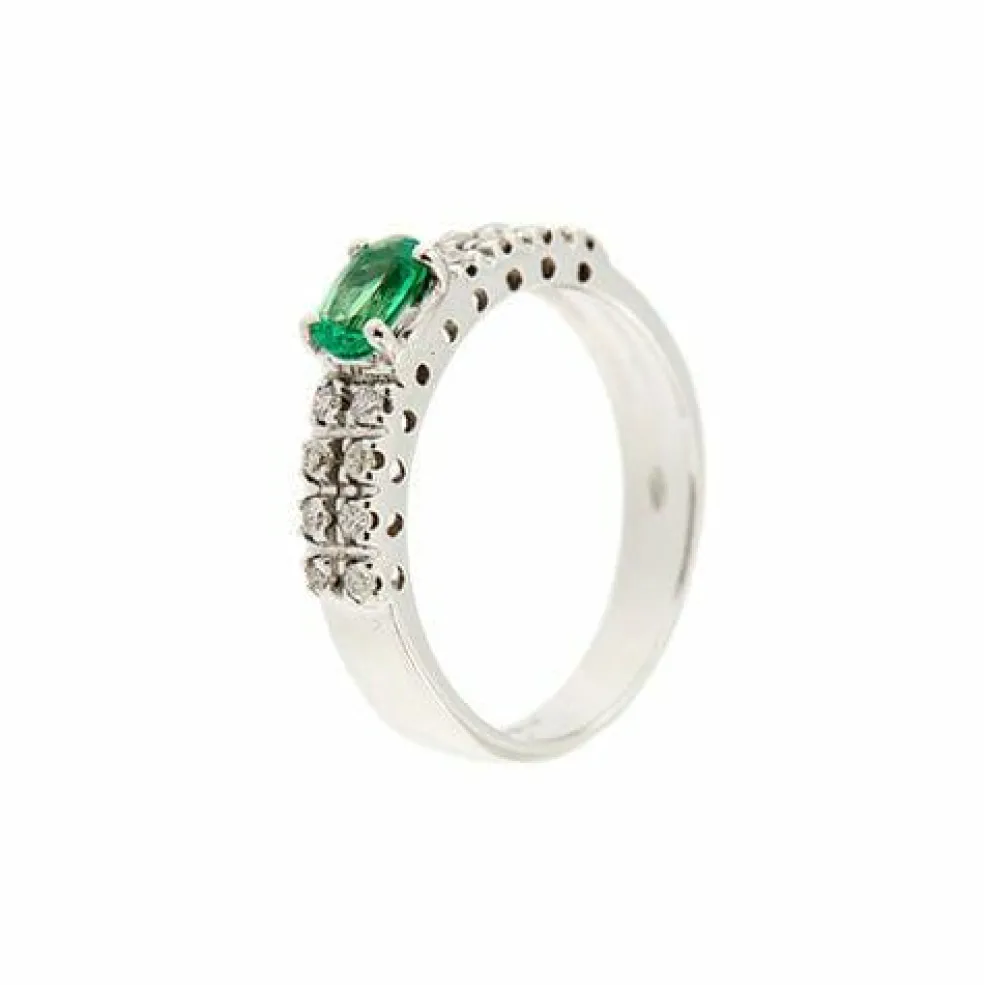 Bague émeraude et diamant
