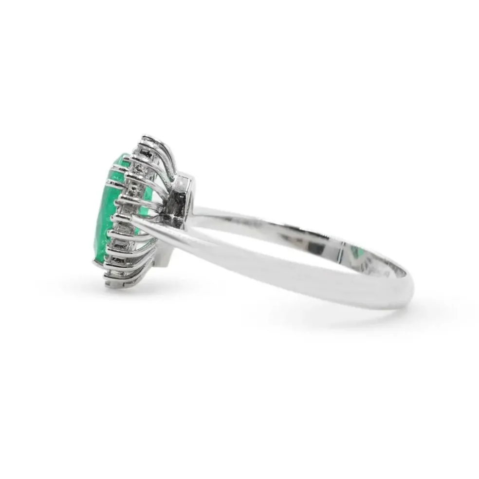 Bague émeraude et diamant colombiens