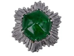 bague émeraude et diamant colombienne