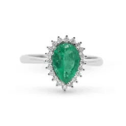 Bague émeraude et diamant colombiens