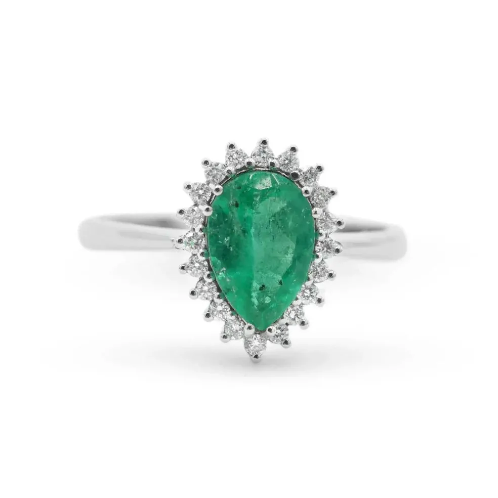 Bague émeraude et diamant colombiens