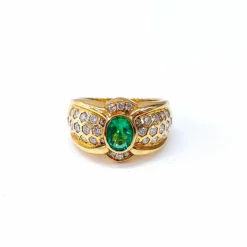 Bague émeraude et diamants