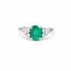 Bague émeraude et diamants or blanc