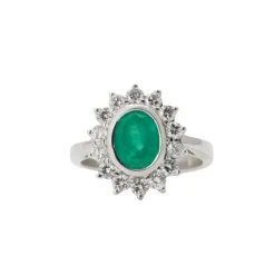 Bague émeraude et diamants