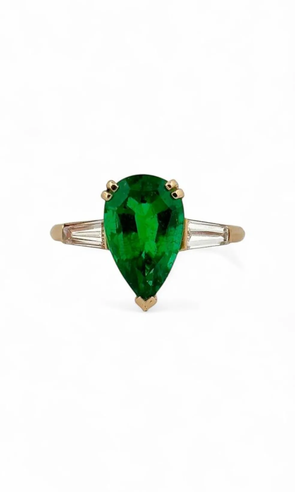 Bague émeraude et diamants or jaune