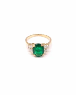 Bague émeraude et diamants