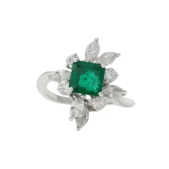 Bague émeraude et diamants