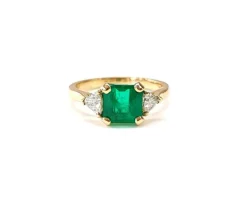 Bague émeraude et diamants