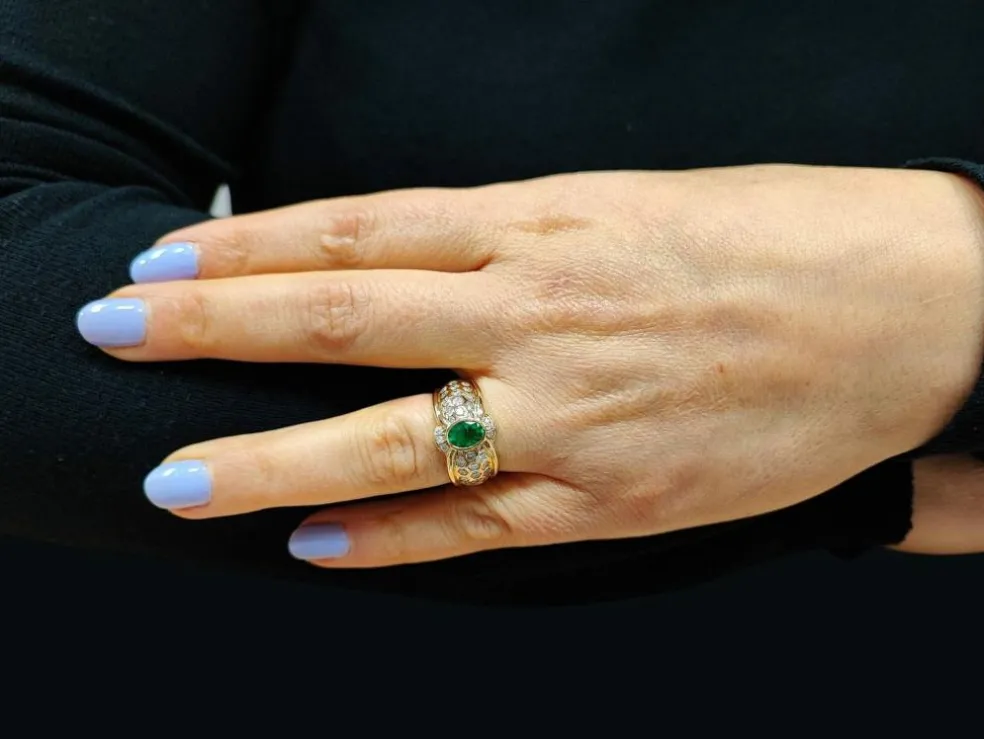 Bague émeraude et diamants