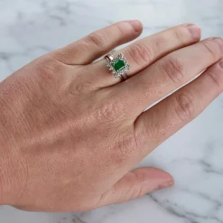 Bague Émeraude et Diamants, Vintage