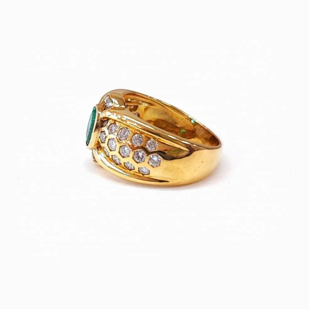 Bague émeraude et diamants