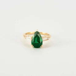 Bague émeraude et diamants or jaune