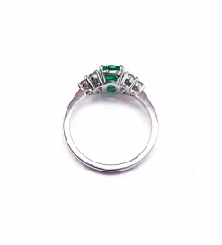 Bague émeraude et diamants or blanc