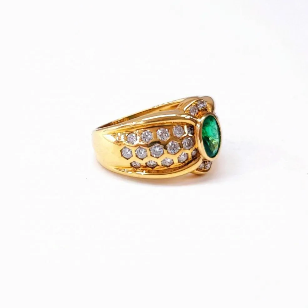 Bague émeraude et diamants