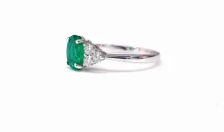 Bague émeraude et diamants or blanc