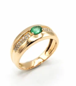 Bague émeraude et diamants