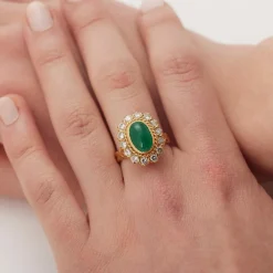 Bague émeraude et diamants
