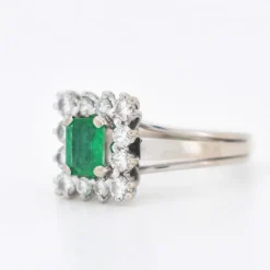 Bague Émeraude et Diamants, Vintage