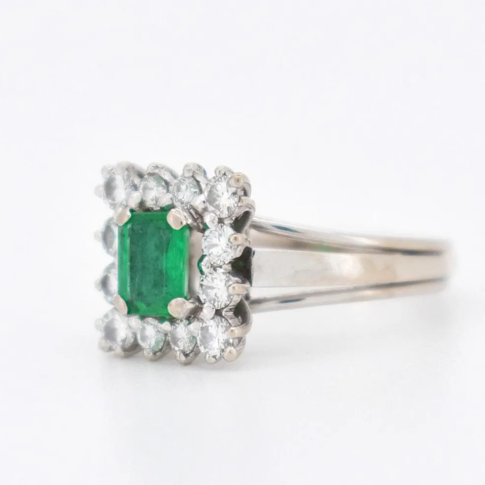 Bague Émeraude et Diamants, Vintage