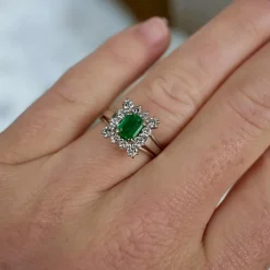Bague Émeraude et Diamants, Vintage