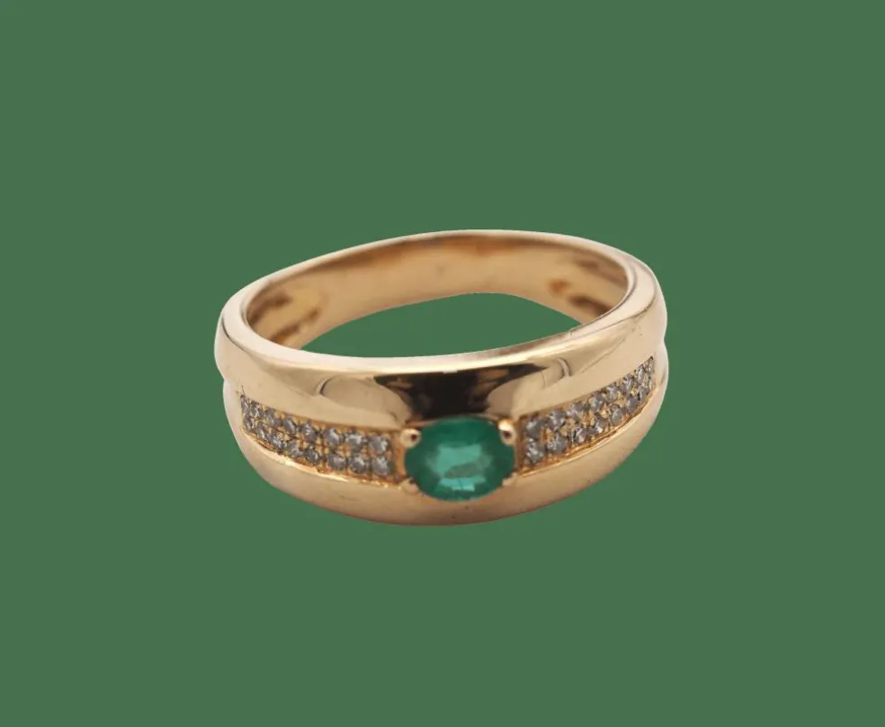 Bague émeraude et or jaune