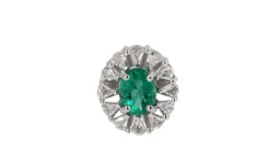 Bague émeraude ovale et diamants