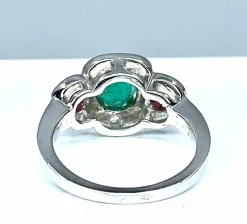 Bague émeraude rubis diamants