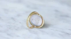 Bague micro mosaïque bouquet fleur or jaune