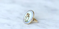 Bague micro mosaïque temple antique or jaune