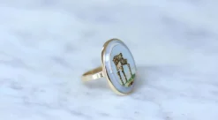 Bague micro mosaïque temple antique or jaune