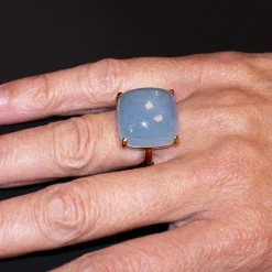 Bague MILKY Or jaune Aigue-marine